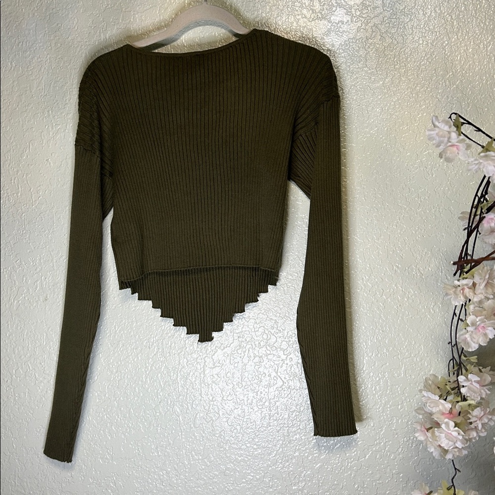 ME Makeover Essentials Olive Ribbed Sweater - Picture 2 of 7